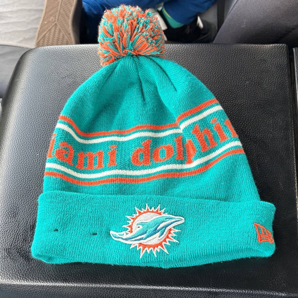 NFL Miami Dolphins Teal and Orange Beanie